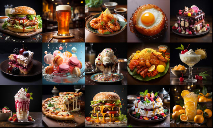 Gig Preview - Create photorealistic ai food images using midjourney ai