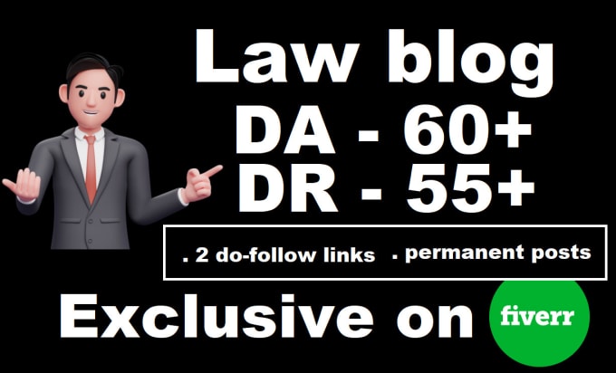 Gig Preview - Publish the guest posts on high da 65 law blog