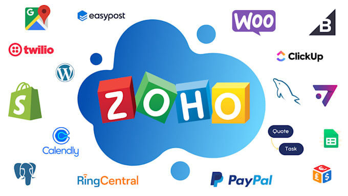 Gig Preview - Integrate zoho with 3rd party apps using zapier, zoho flow or custom apis