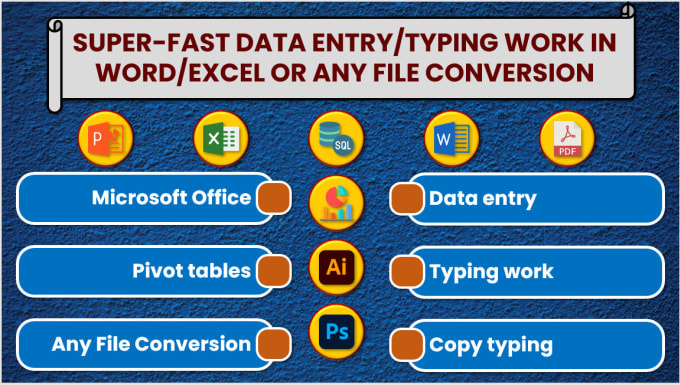 Gig Preview - Do super fast data entry or typing work in word or excel