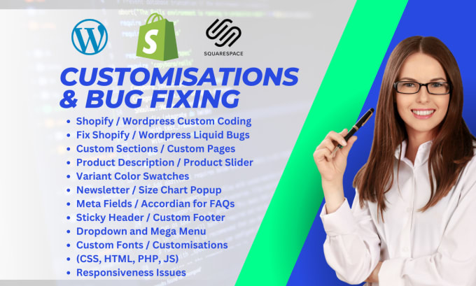 Gig Preview - Do customisation and bug fixes in shopify and wordpress