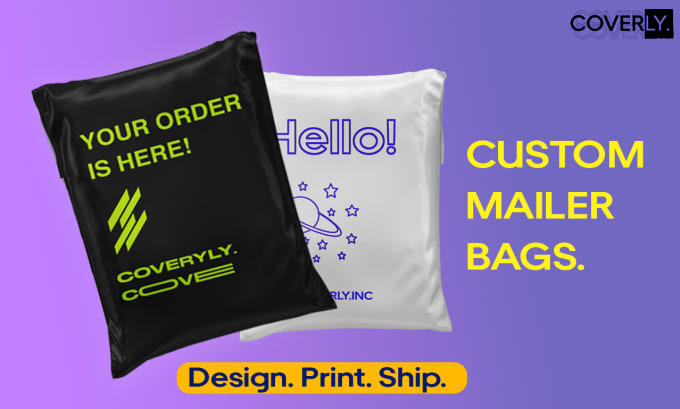 Gig Preview - Design poly mailer bag, courier bag print ship to you