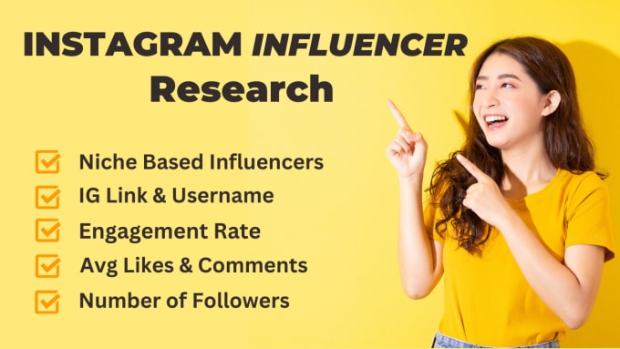 Gig Preview - Find best instagram influencer research, find instagram influencer marketing