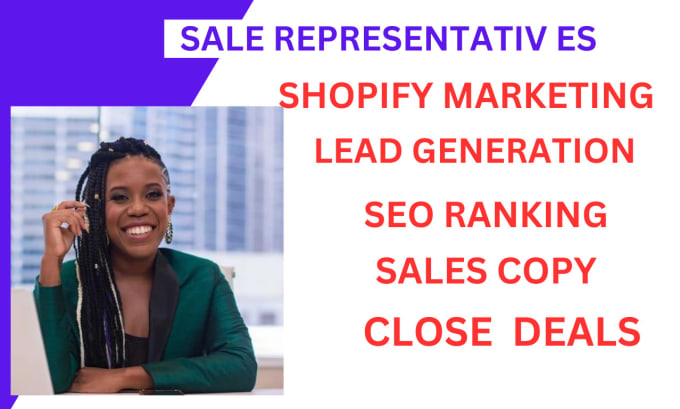 Gig Preview - Be your ecommerce sales rep shopify marketing  b2b leads generation seo ranking