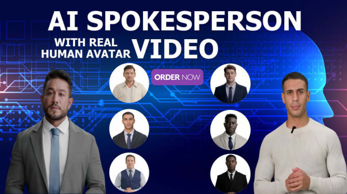 Gig Preview - Make ai spokesperson video with real human avatar in 2 hrs