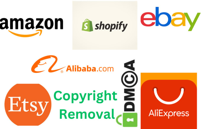 Gig Preview - Remove copied listings from shopify ebay, etsy, alibaba,amazon under dmca