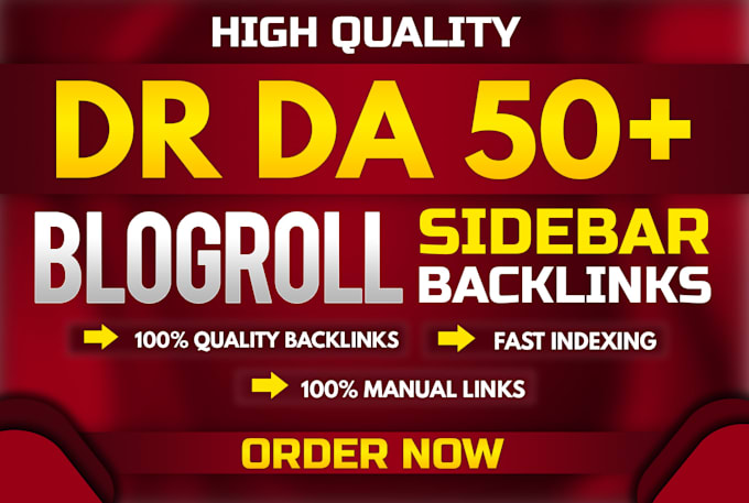 Gig Preview - Create high da and DR sidebar blogroll backlinks