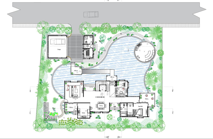 Gig Preview - Do  autocad render 2d ground floor plan for jury board sheet