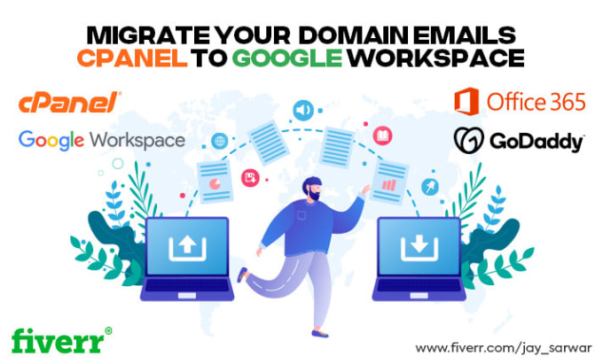 Gig Preview - Migrate your domain emails, cpanel to google workspace, office 365, godaddy