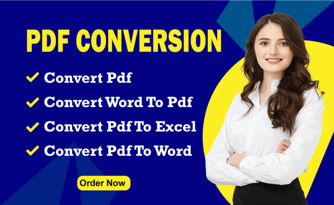 Gig Preview - Be your convert PDF to word, pdf to excel and file conversion