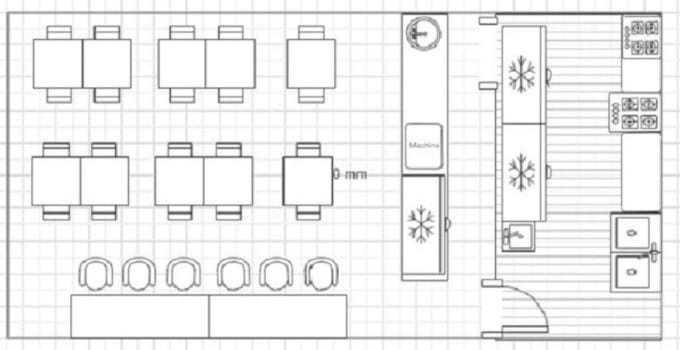 Gig Preview - Design a test fit layout with equipment list for a food and beverage business