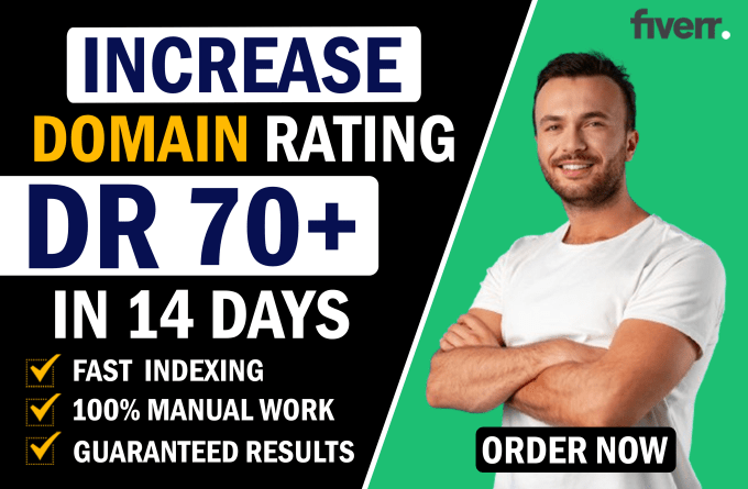 Gig Preview - Increase ahrefs domain rating dr 70 plus using high authority SEO backlink