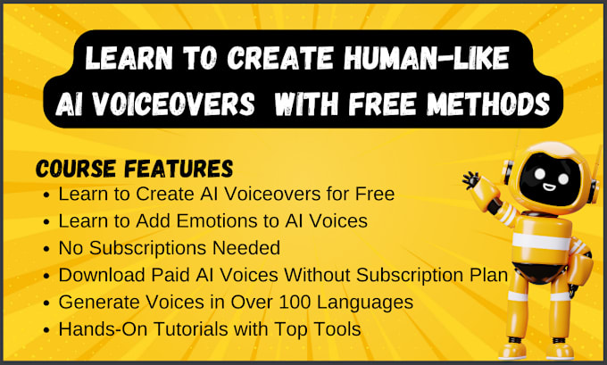 Gig Preview - Teach you to generate human like ai voiceovers