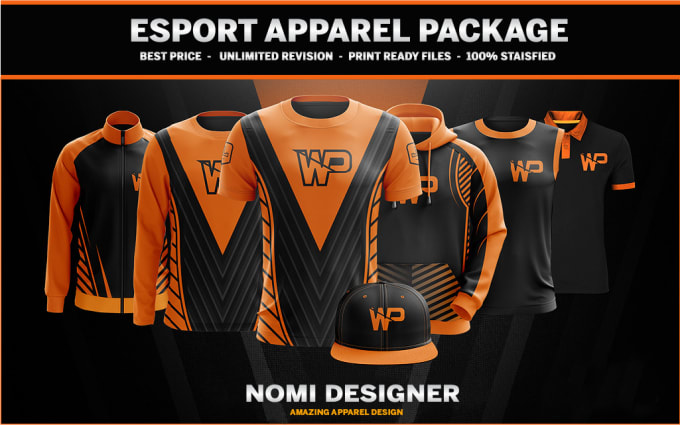 Gig Preview - Design a full print sublimation esports jersey, hoodie, jacket, cap and pant etc