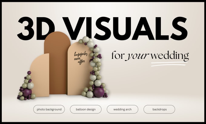 Gig Preview - Visualize your wedding arch or event photo backdrop in 3d