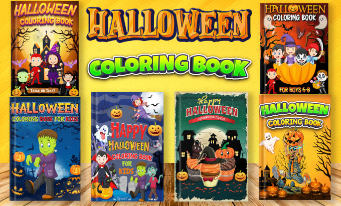 Gig Preview - Create halloween coloring book and activity book cover design for amazon kdp