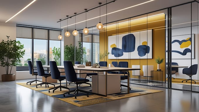 Gig Preview - Do your office space interior design 3d rendering