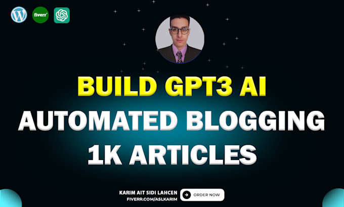 Gig Preview - Build auto blogging wordpress site with 1k articles by gpt3 ai