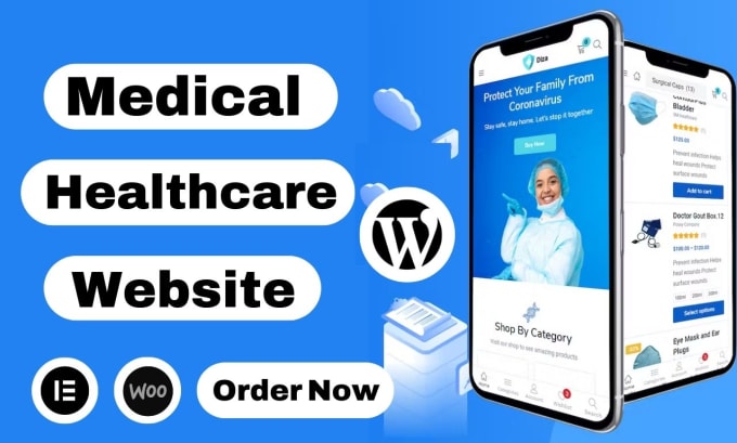 Gig Preview - Build healthcare clinic medical store or hospital website in wordpress