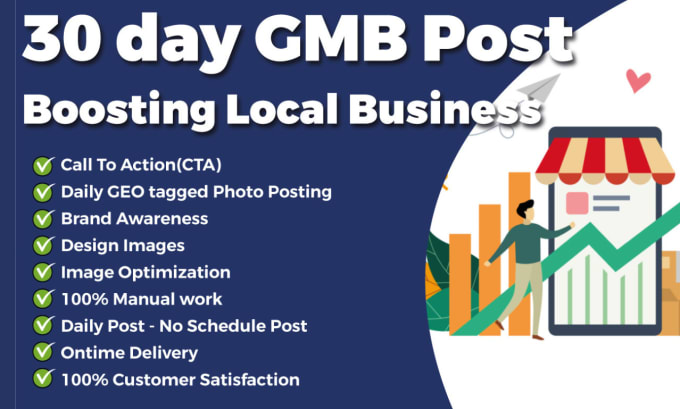 Gig Preview - Do 30 day google my business posting for local listing SEO ranking