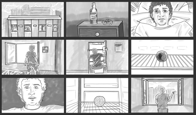 Gig Preview - Be your professional storyboard artist for frames design