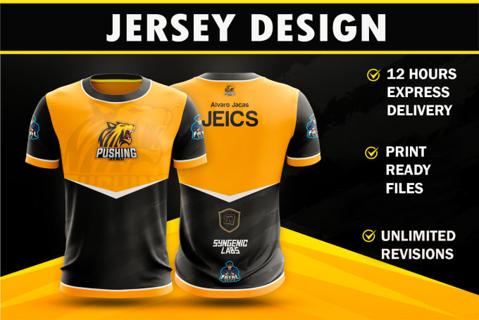 Gig Preview - Design a full print sublimation jersey, custom jersey, gaming jersey or uniform