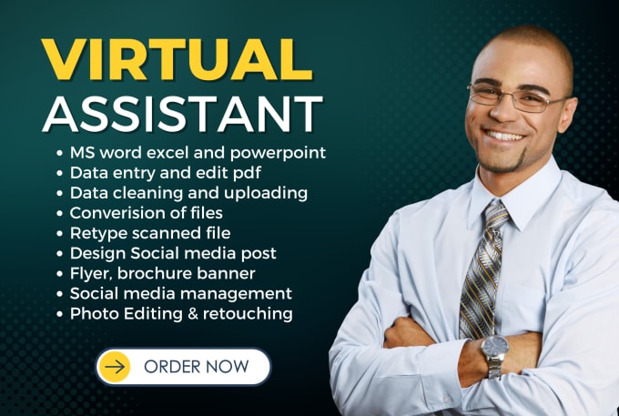 Gig Preview - Be your professional virtual assistant for edit, design, type, and format data