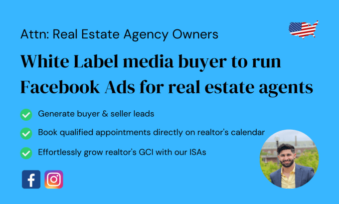 Gig Preview - Be a whitelabel media buyer for facebook ads for realtors and real estate agents