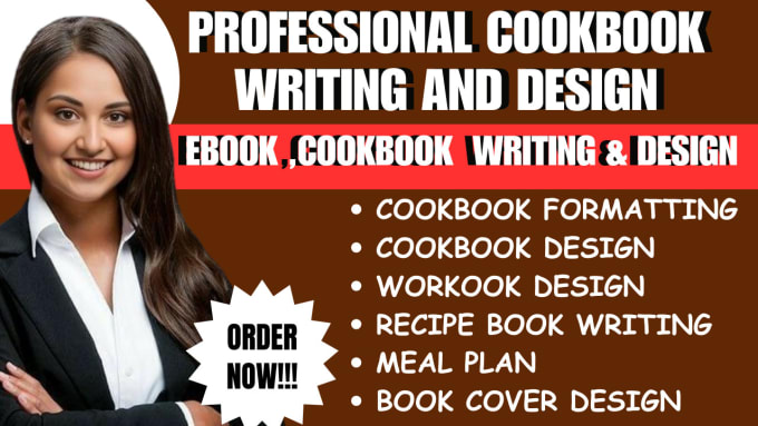 Bestseller - write cookbook, design  recipe book, dessert  recipe, book formatting, meal plan