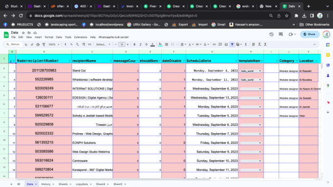 Gig Preview - Create app script for whatsapp marketing using google sheet API