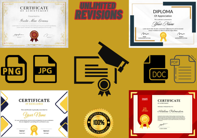 Gig Preview - Design a diploma, award or any certificate template in 24h