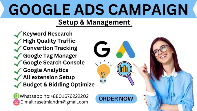 Gig Preview - Setup and manage google ads adwords PPC campaign for your viral sales