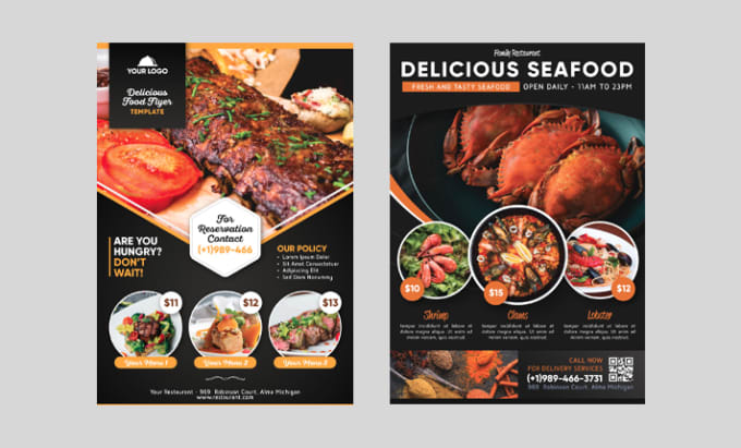 Gig Preview - Create food menu, food flyer, cafe bakery restaurant