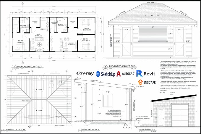 Gig Preview - Do architectural building permits and blueprints in autocad revit