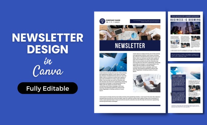 Gig Preview - Design custom newsletters in canva