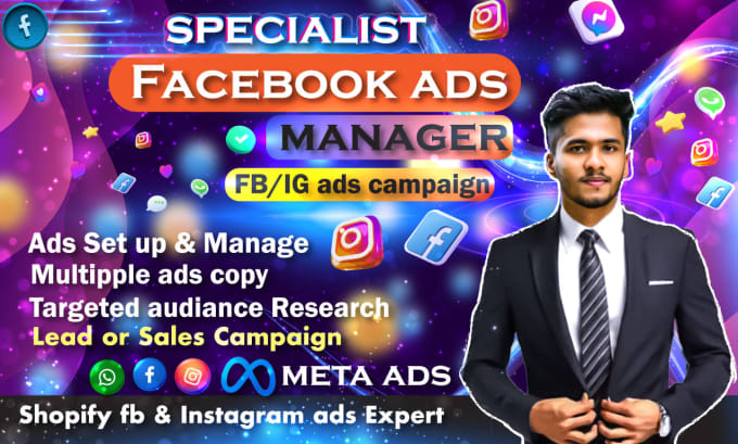 Gig Preview - Create profitable fb ads ig shopify ads fb ad copy meta ads manager specialist