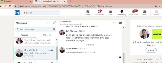 Gig Preview - Do linkedin messaging for 30 messages per day