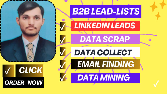 Gig Preview - Find best b2b lead generation, business leads linkedin leads,