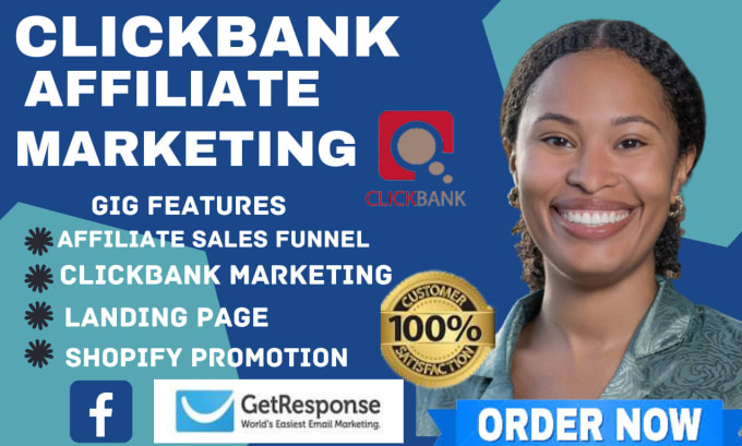 Gig Preview - Do clickbank, affiliate marketing sales funnel, or clickbank landing page