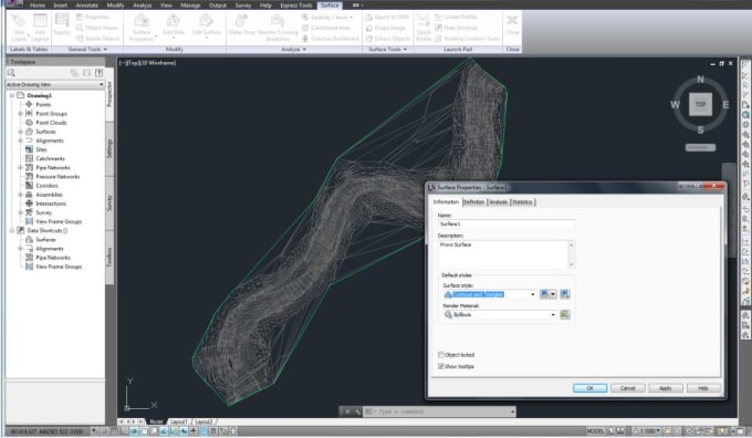 Gig Preview - Insert coordinates, make alignments, profile and surface