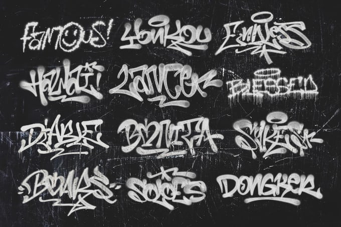 Gig Preview - Make graffiti tag with spray paint textures for your logo