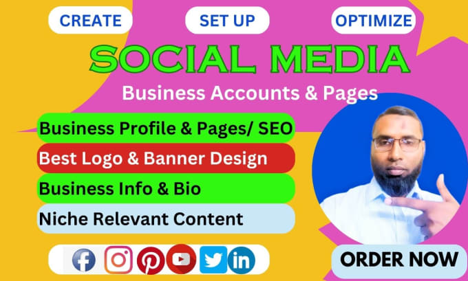 Gig Preview - Perfectly create and set up social media account and business page