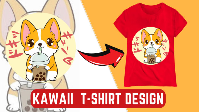 Gig Preview - Create funny and cute kawaii animal illustration t shirt designs