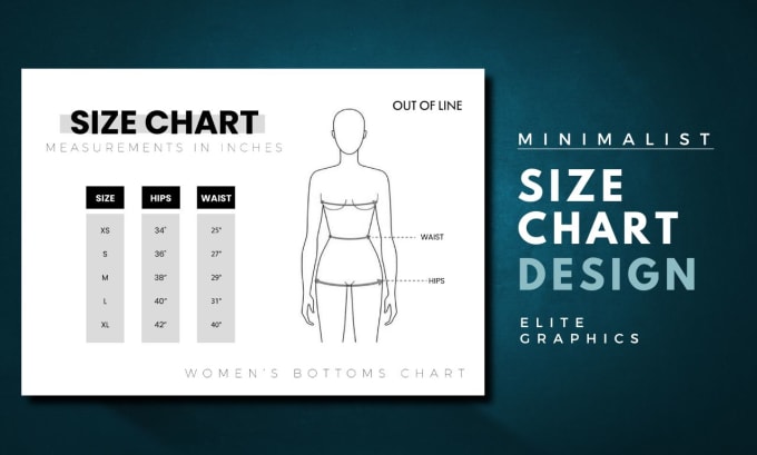 Gig Preview - Design a minimalist size chart or size guide for your brand