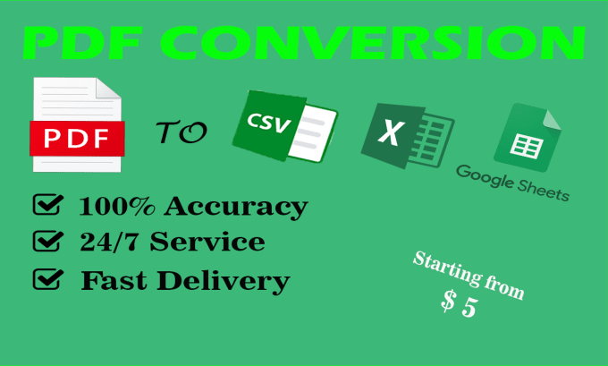 Bestseller - convert PDF into csv, excel, google sheet to upload