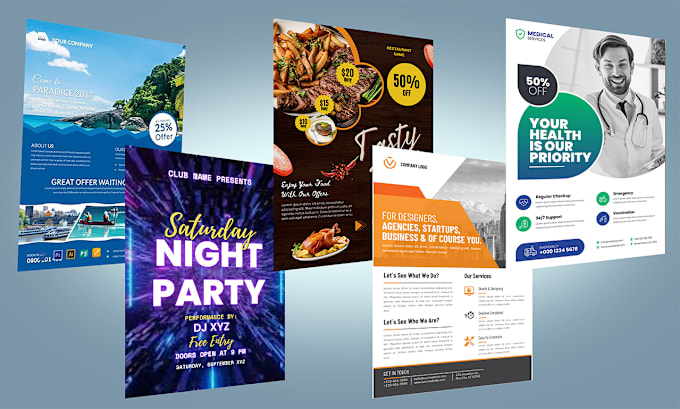 Gig Preview - Design sports, party, business, medical, and food flyers