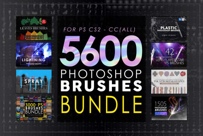 Gig Preview - Send 5600plus photoshop brushes and stamps file bundle