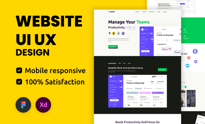 Gig Preview - Do website ui ux design landing page web template  in figma