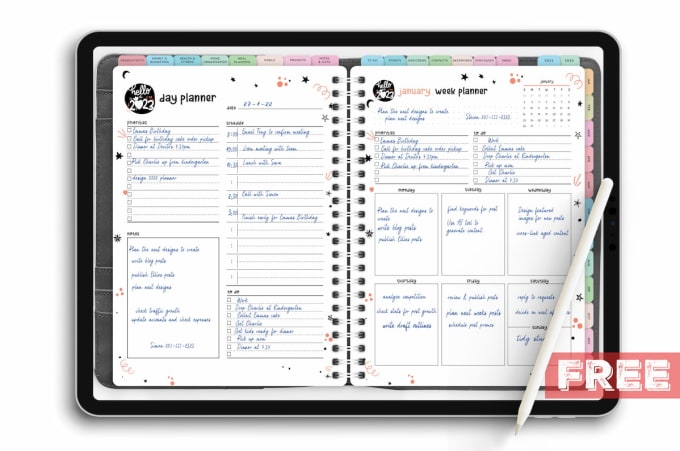 Gig Preview - Design etsy hyperlinks digital minimalist planner, journal