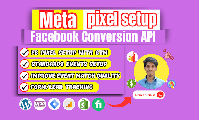 Gig Preview - Setup meta facebook pixel and conversion API server side tracking by GTM